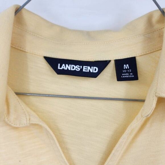 LANDS END Yellow Polo Short Sleeve Shirt Womens Size Medium M - Picture 3 of 4